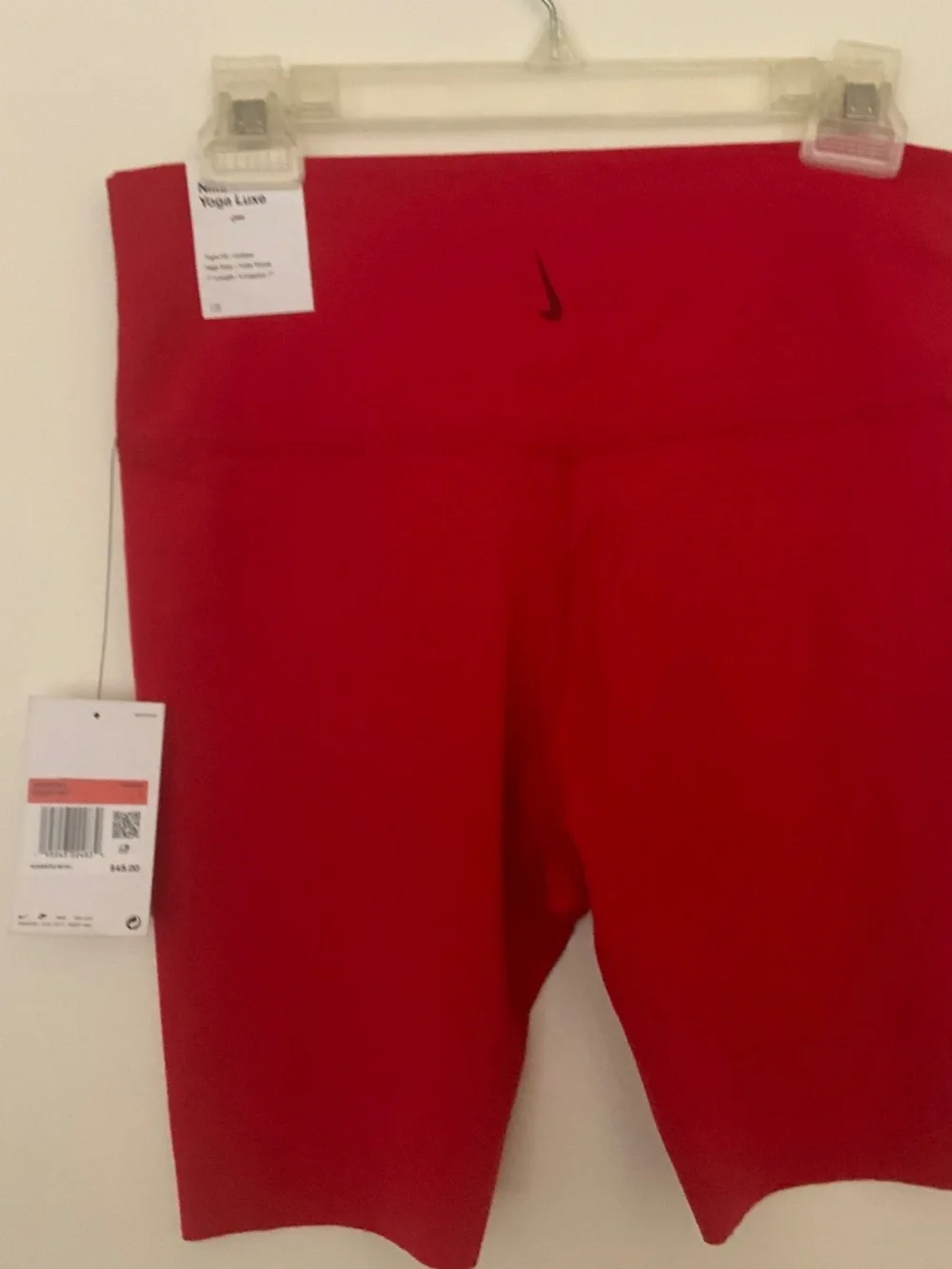Nike Yoga Luxe High Waisted 7” Shorts in bright red - Size Large